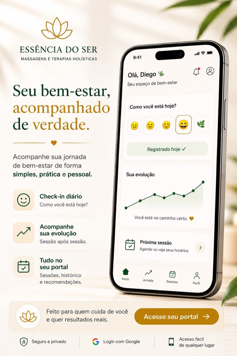 App Essência do Ser — marketing do portal do cliente